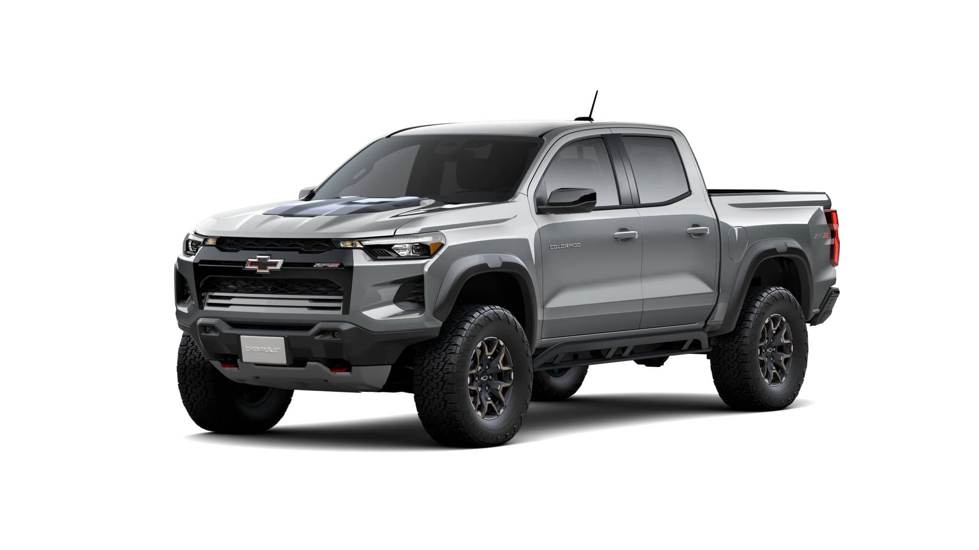 2026 Chevrolet Colorado ZR2 in Sterling Gray Metallic — front three-quarter view