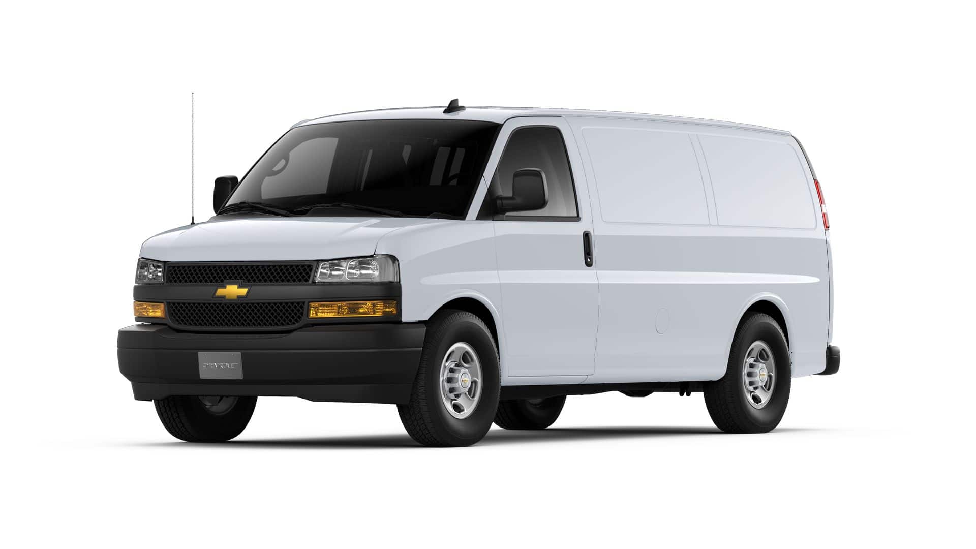 2026 Chevrolet Express Cargo WT in Summit White — front three-quarter view