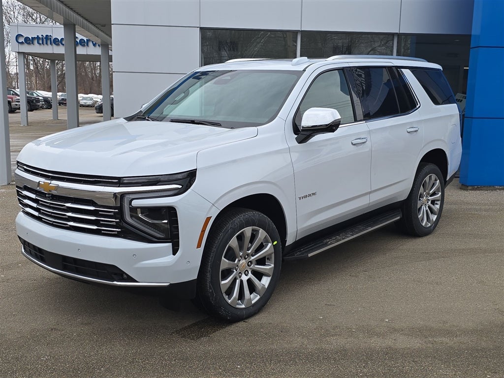 2026 Chevrolet Tahoe Premier in Polar White Tricoat — front three-quarter view